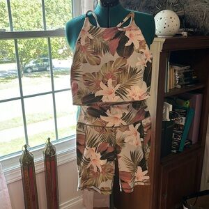 Tropical print althetic set